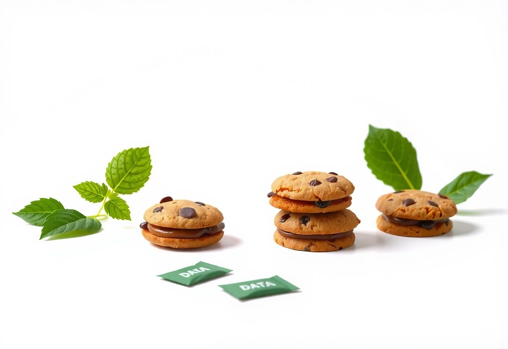 Illustration von Cookies und digitalen Daten